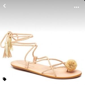 Loeffler Randall Bo Tassel Wrap Sandal Nude Size 6